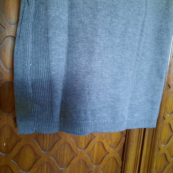 Moral Fiber Zip-Neck Ribbed Tunic Knit Sweater Dress NWT! - Gray, Size XS/Jr. M - Picture 9 of 16